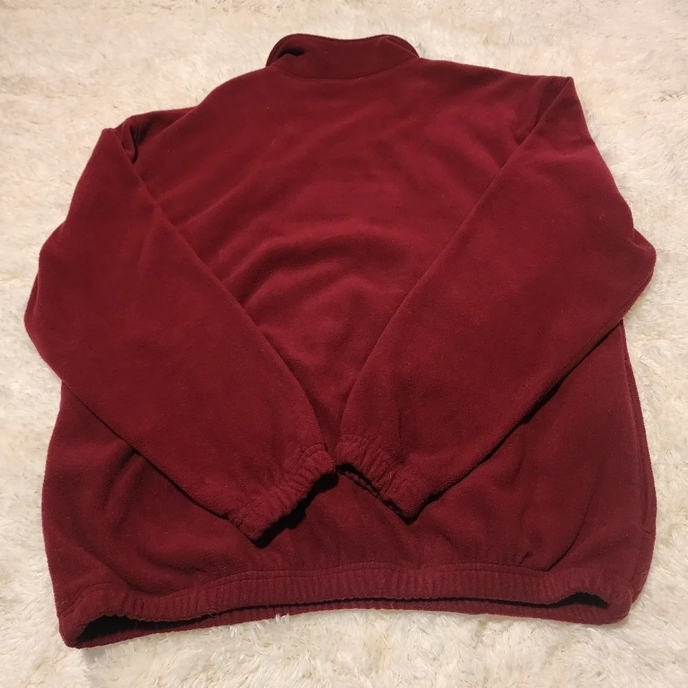 WEATHRPROOF Pullover 1/4 Zip Fleece Men's Burgundy Pocketed Jacket Sz. L